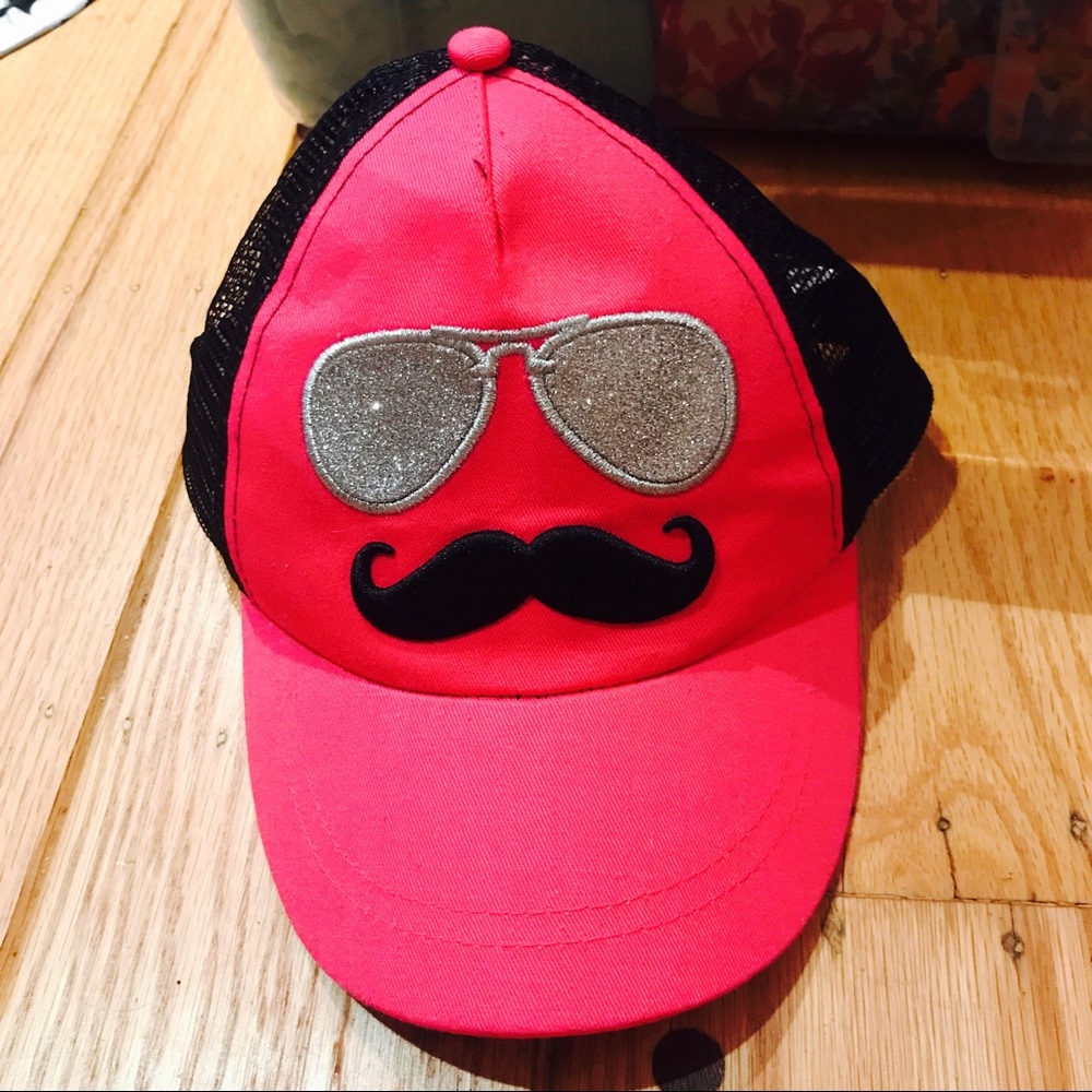 Claire's sunglasses 😎 and Mustache Ball Cap hat